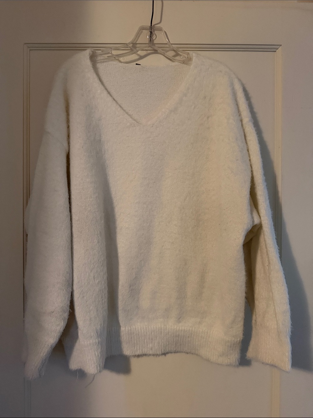 Cozy V-Neck Women's Cream Sweater